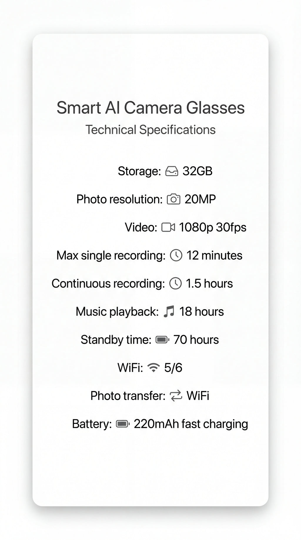 Prakto AI Capture Glasses