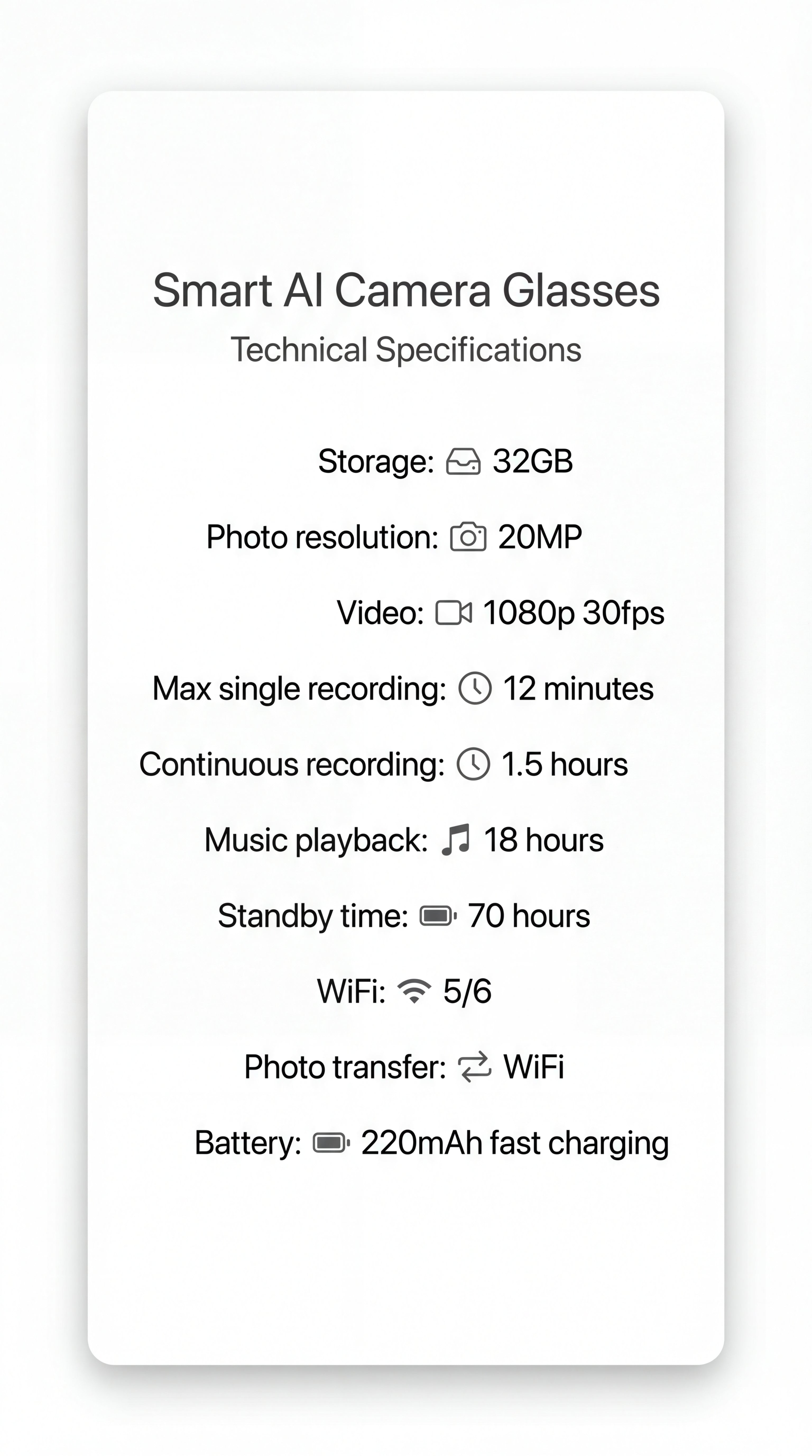 Prakto AI Capture Glasses