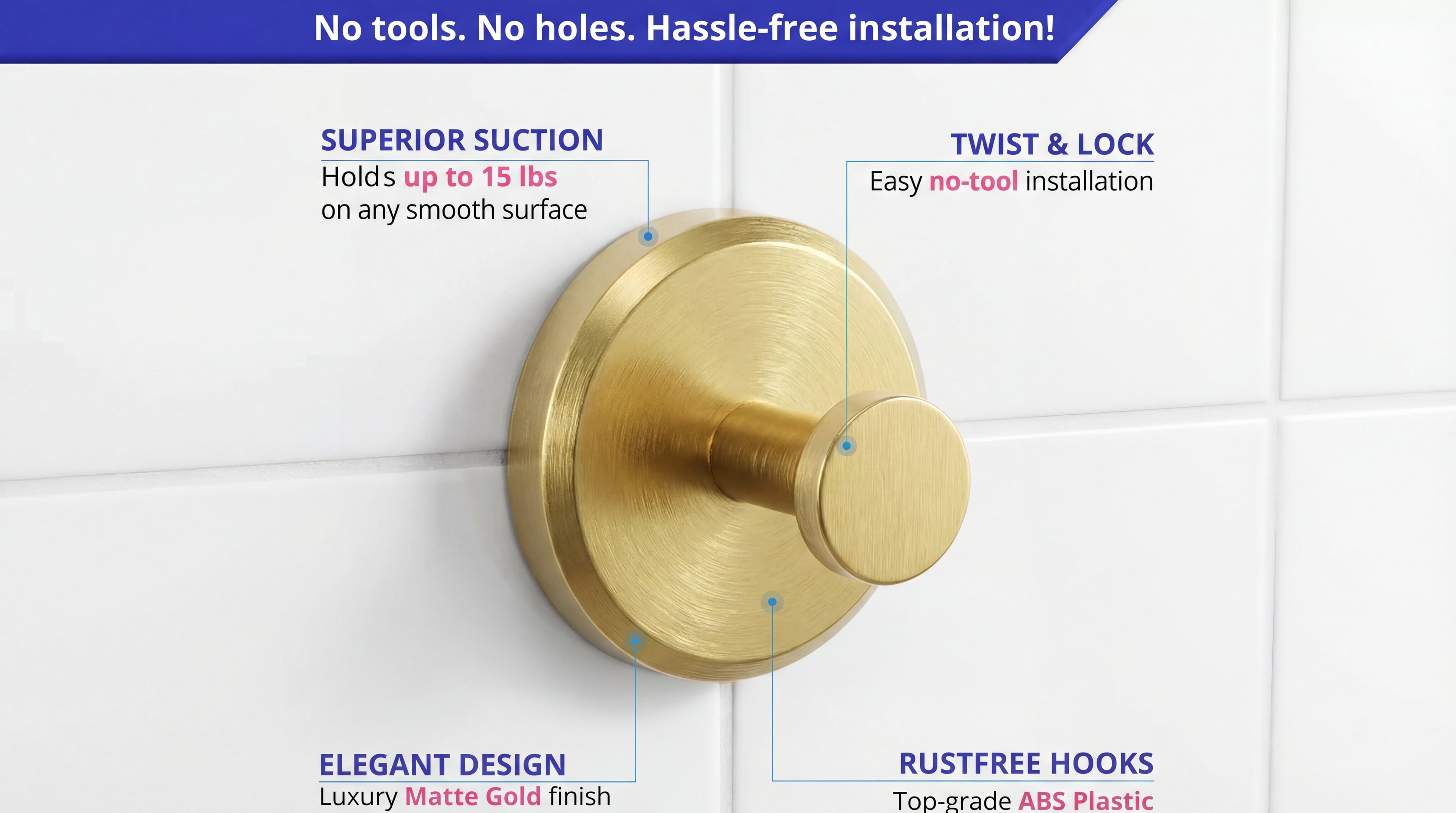 MyPrakto | No-Drill Vacuum Hook